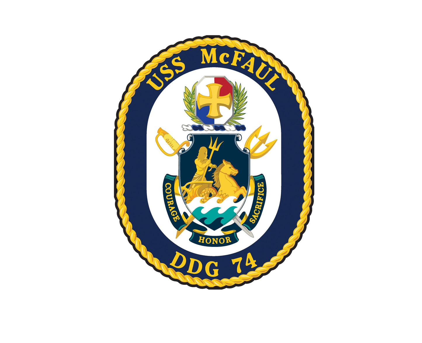 USS McFaul DDG-74 Badge Sticker Decal Arleigh Burke Class Destroyer Car Sticker Bumper Sticker for Car Emblem