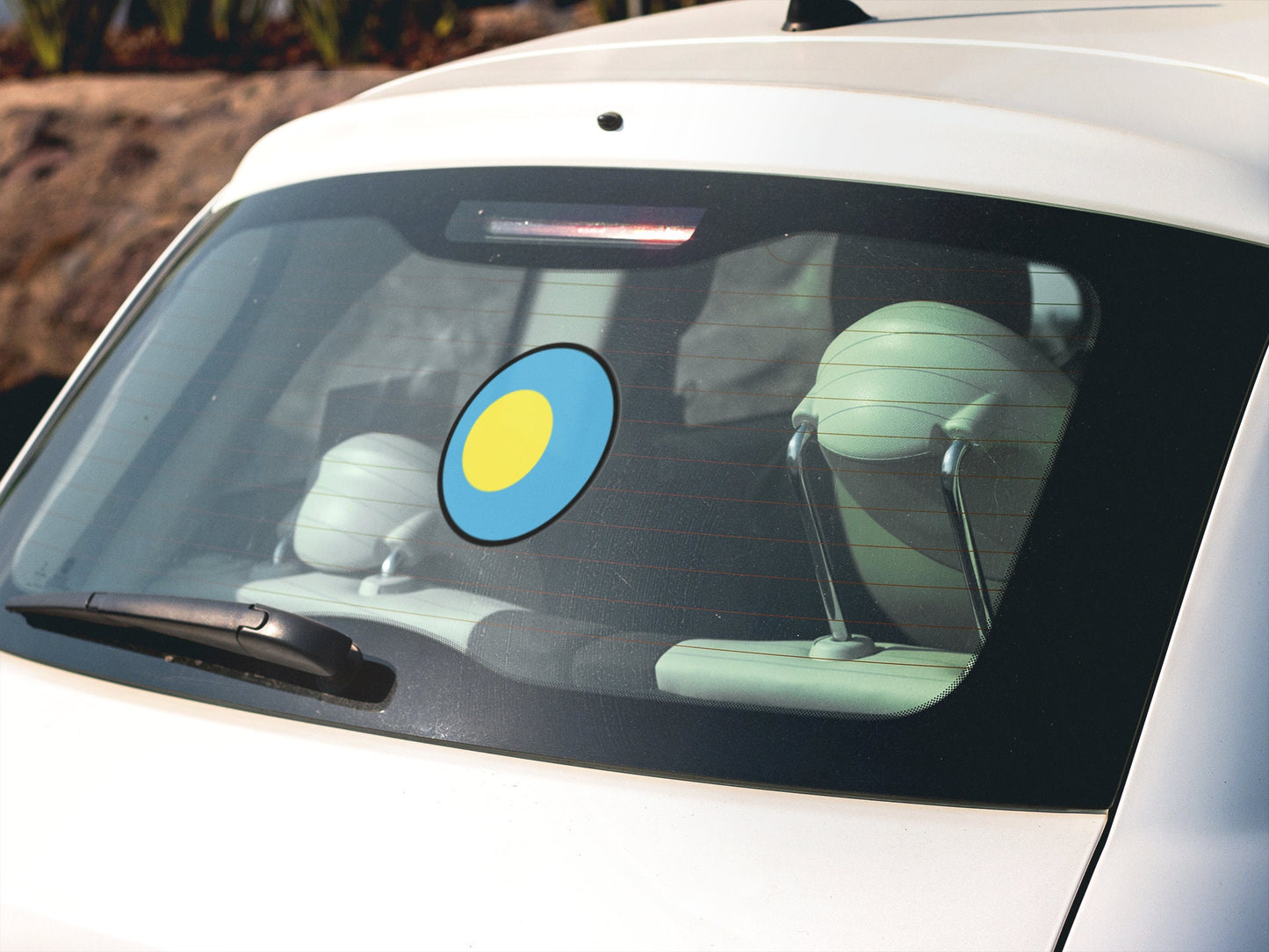 Palau Flag Circle Sticker Decal