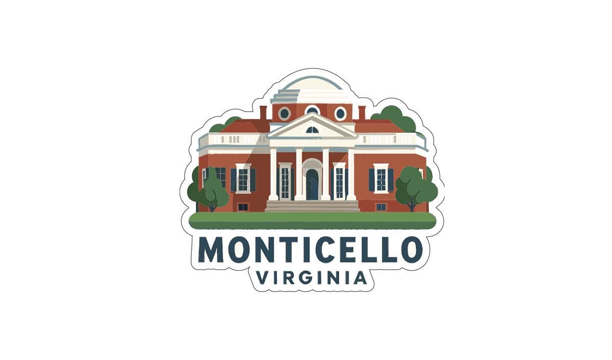 Monticello Virginia Iron On Heat Transfer Vinyl HTV Die-Cut Symbolic Landmark