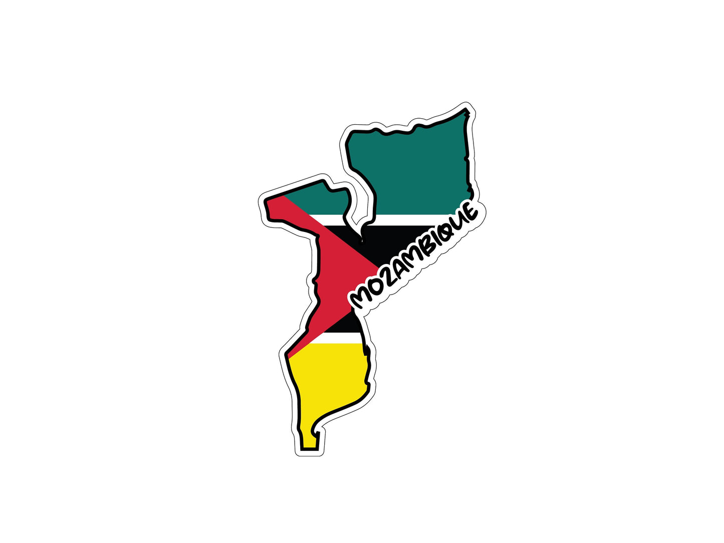 Mozambique Map Flag Sticker Decal