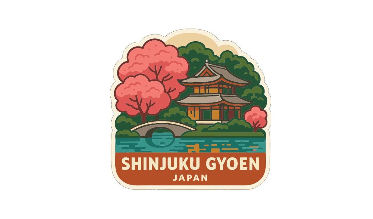 Shinjuku Gyoen Japan Iron On Heat Transfer Vinyl HTV Die-Cut Symbolic Landmark