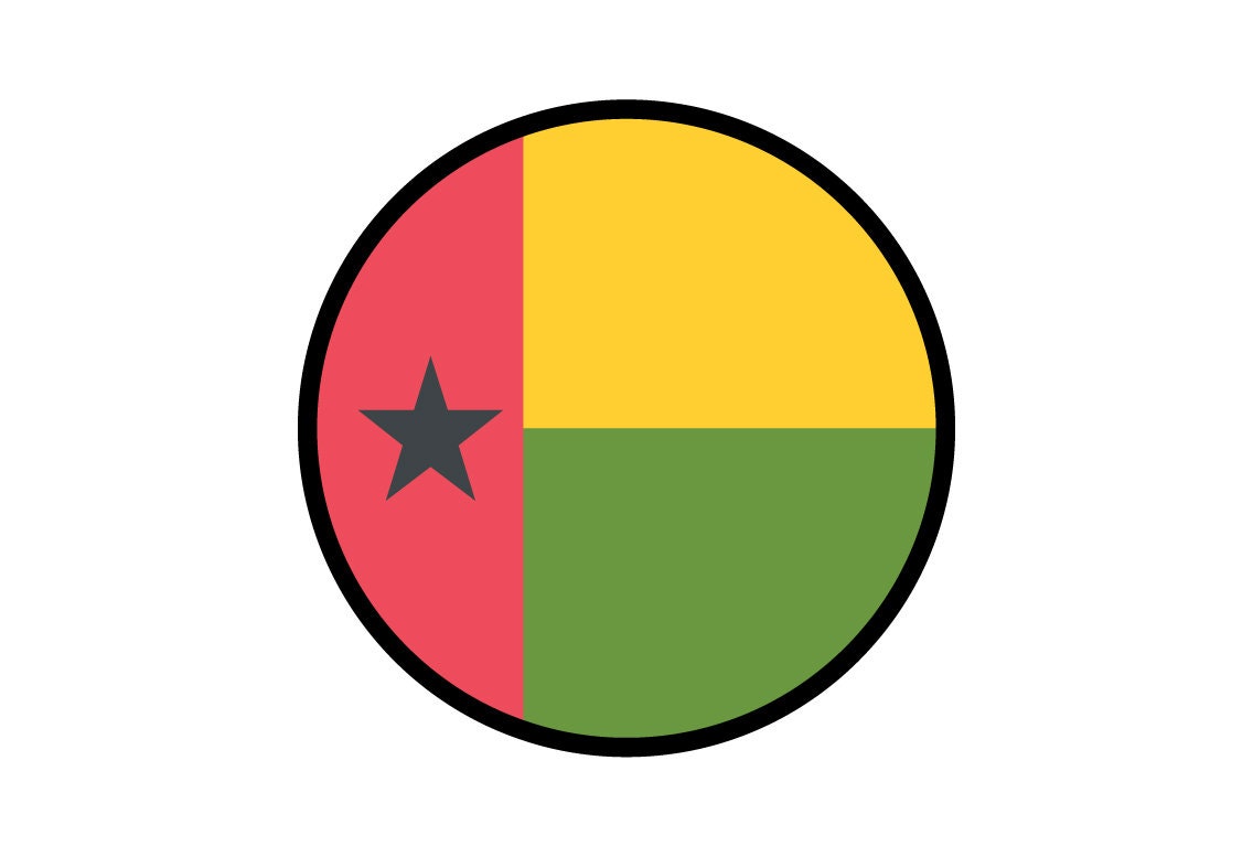 Guinea-Bissau Flag Circle Sticker Decal