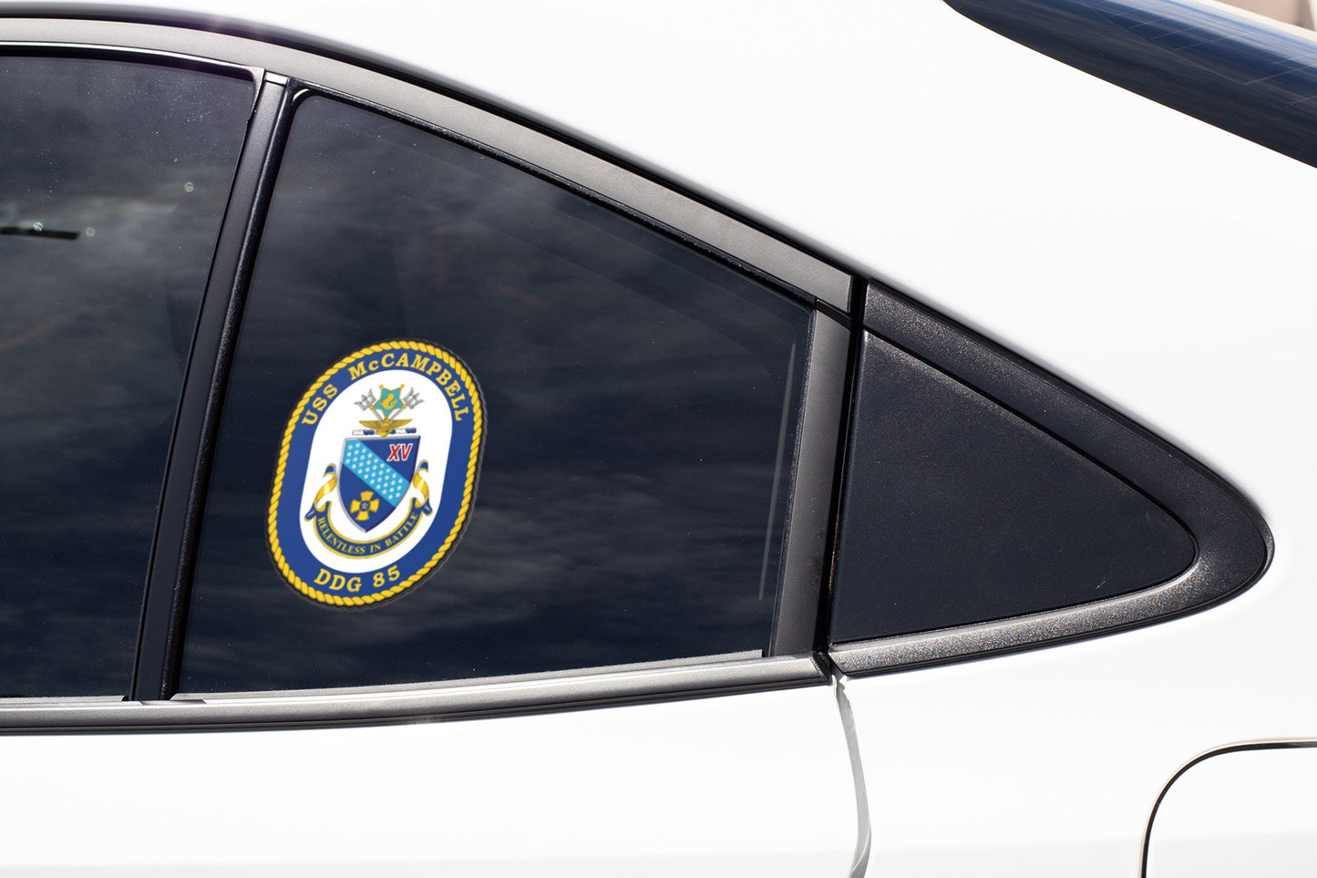 USS McCampbell DDG-85 Badge Sticker Decal Arleigh Burke Class Destroyer Car Sticker Bumper Sticker for Car Emblem
