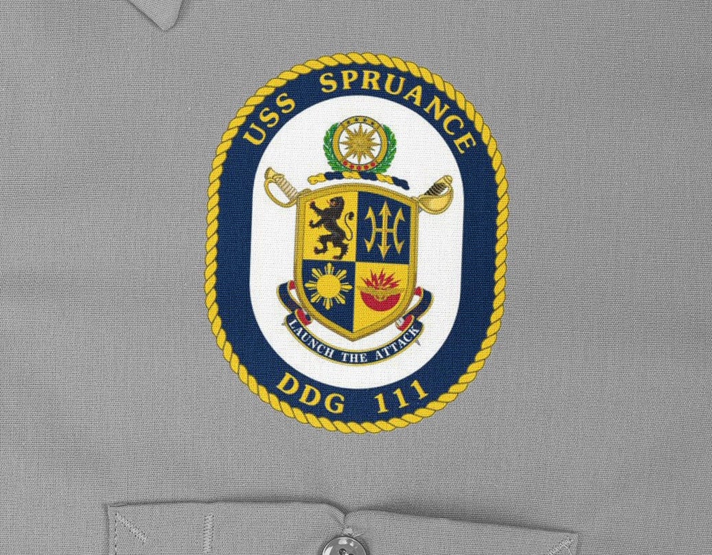 USS Spruance DDG-111 Badge Iron On Heat Transfer Vinyl HTV Arleigh Burke Class Destroyer