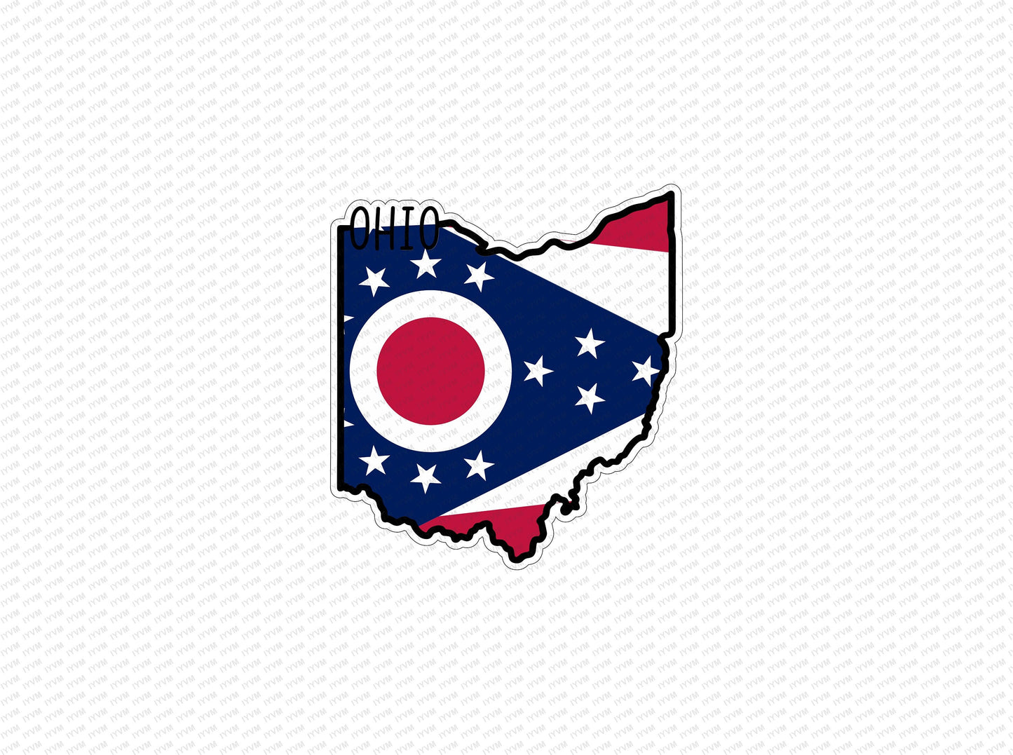 State of Ohio Map Flag Sticker Decal  USA Ohio State  Columbus  The Buckeye State  Birthplace of Aviation  The Heart of It All
