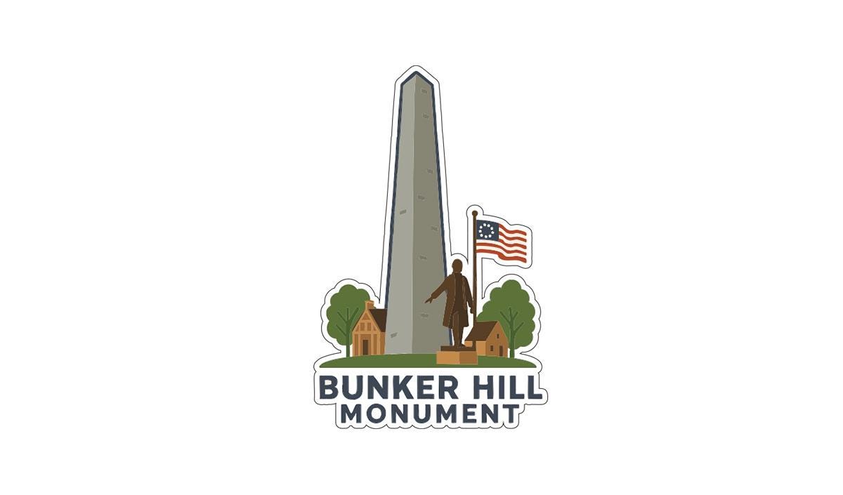 Bunker Hill Monument Massachusetts Iron On Heat Transfer Vinyl HTV Symbolic