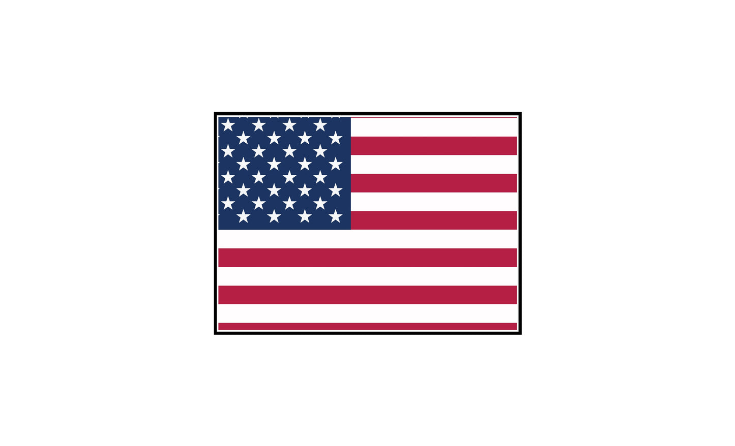 an american flag is shown in a square frame