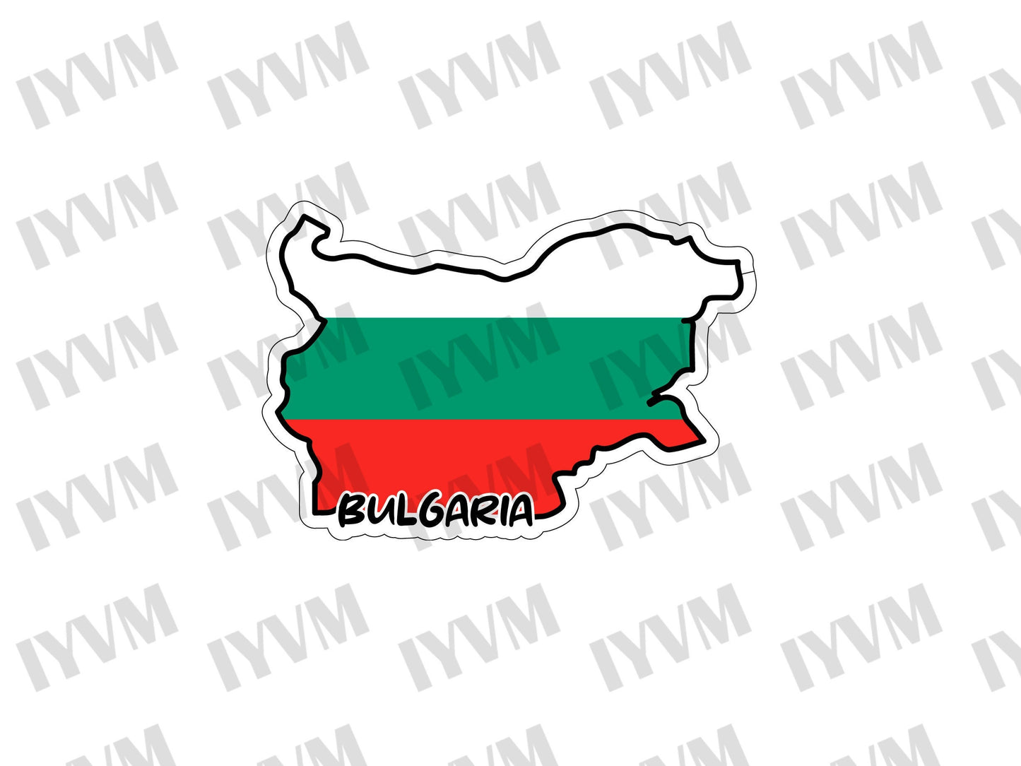 Bulgaria Map Flag Sticker Decal / Sofia / Republic of Bulgaria / Съединението прави силата / Bulgarian