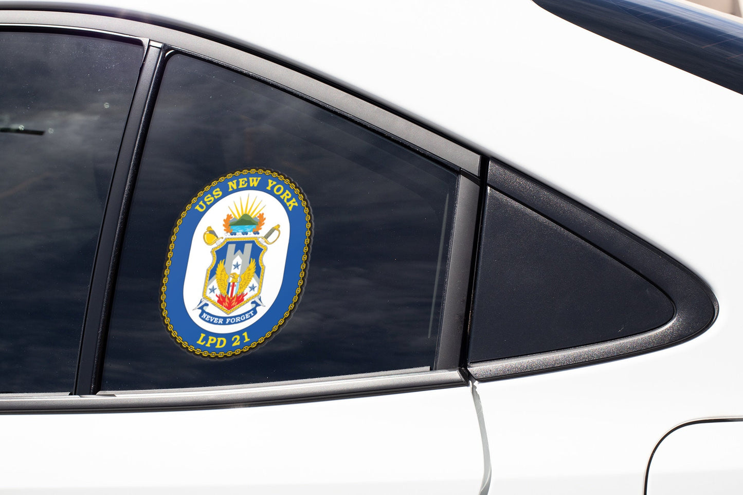 USS New York LPD-21 Badge Sticker Decal San Antonio Class Amphibious Transport Dock Car Sticker Bumper Sticker for Car Emblem