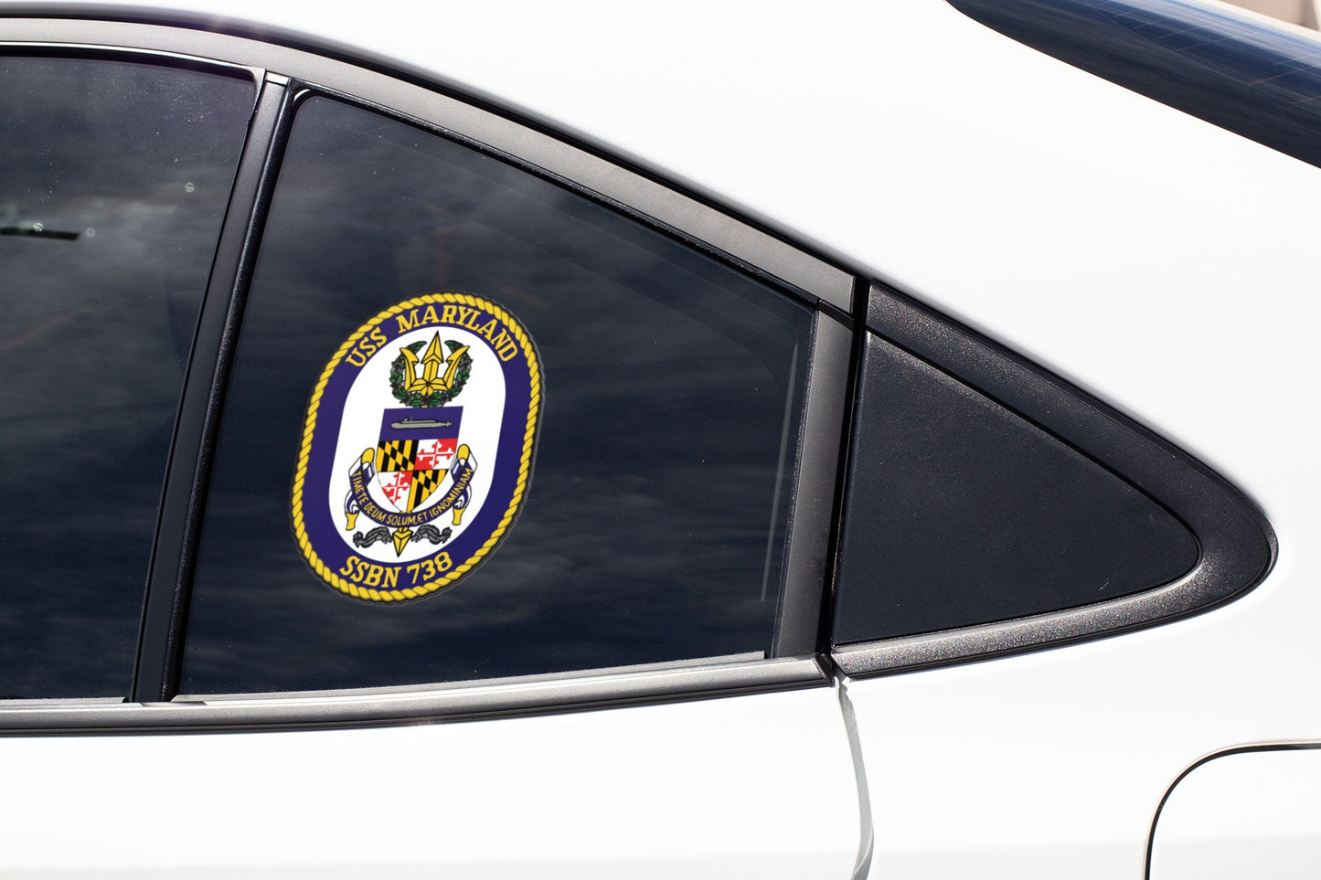 USS Maryland SSBN-738 Badge Sticker Decal Ohio Class Ballistic Missile Submarine Car Sticker Bumper Sticker for Car Emblem