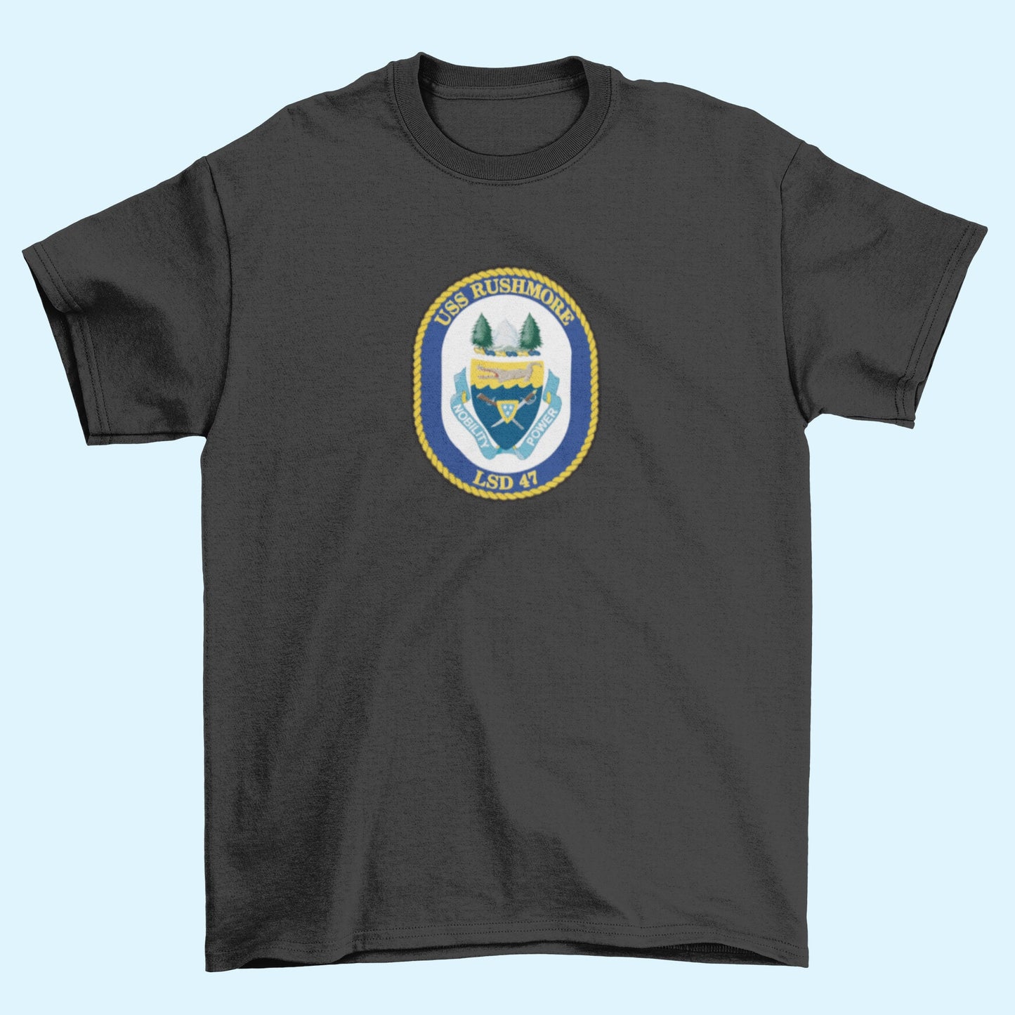 USS Rushmore LSD-47 Badge Iron On Heat Transfer Vinyl HTV Whidbey Island Class Dock Landing Ship