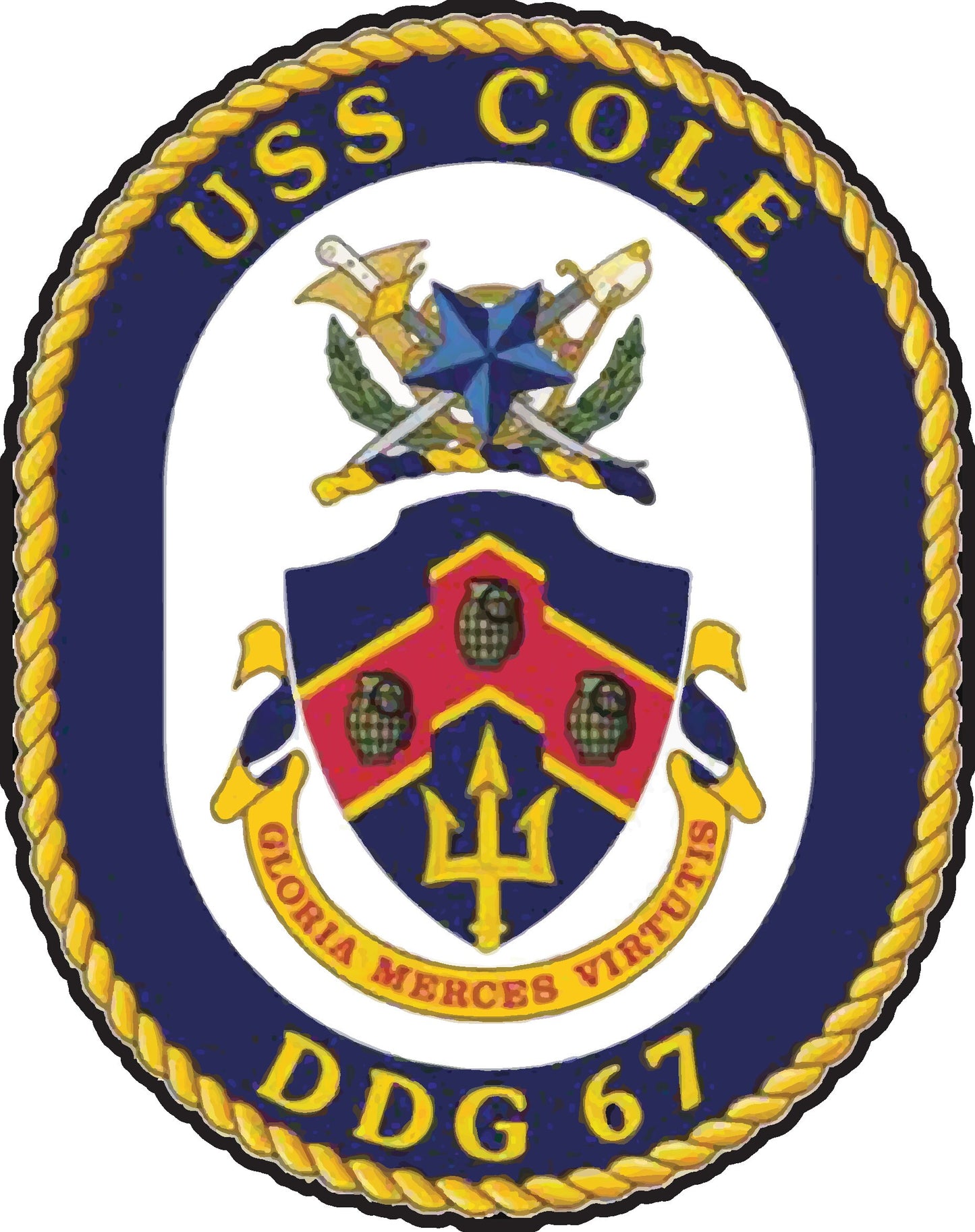 USS Cole DDG-67 Badge Iron On Heat Transfer Vinyl HTV Arleigh Burke Class Destroyer