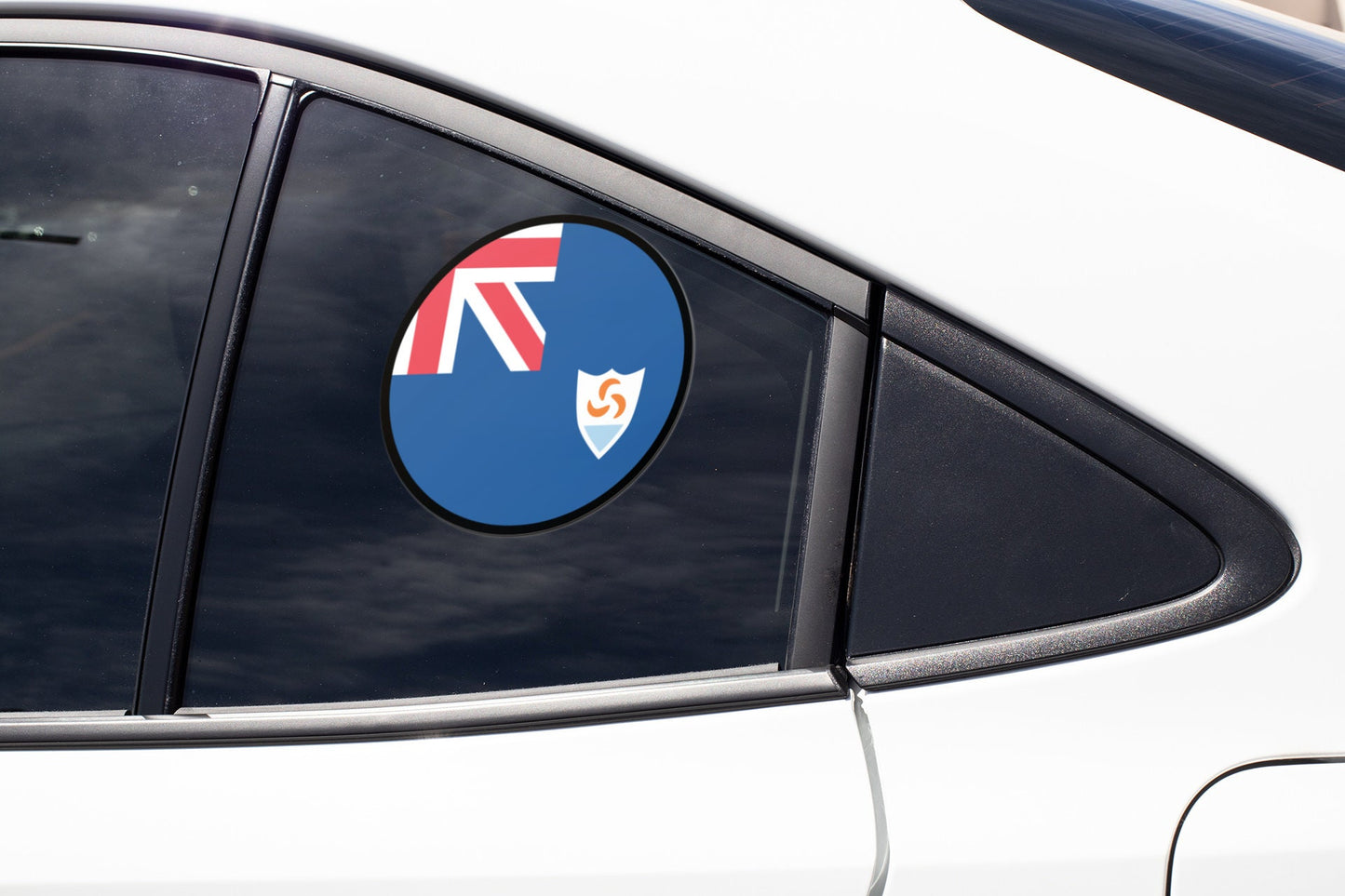 Anguilla Flag Circle Sticker Decal