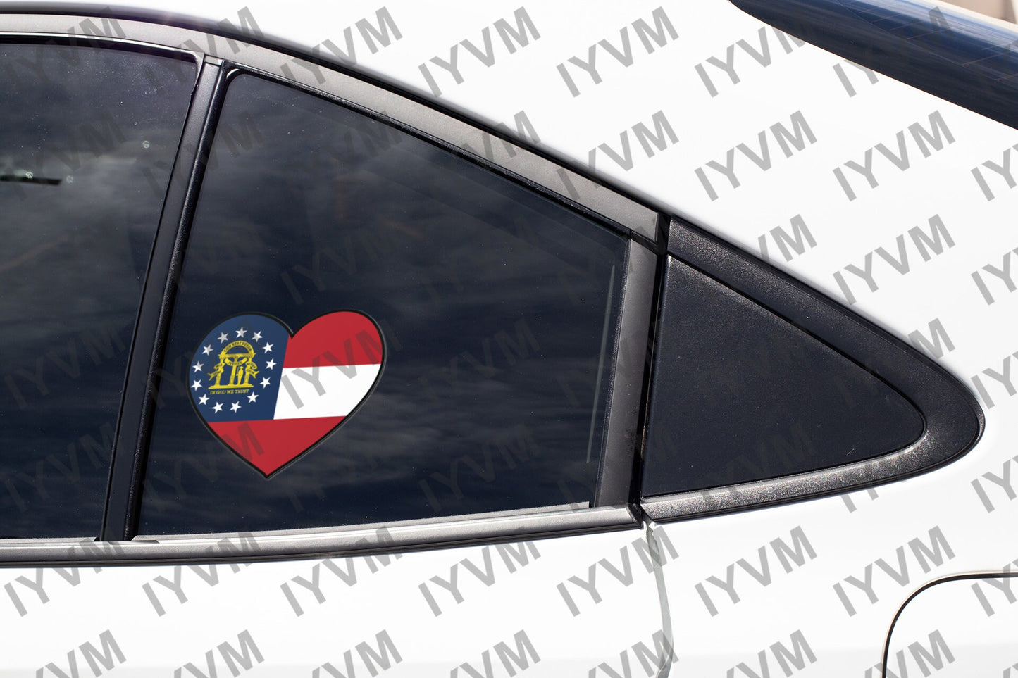 State of Georgia Flag Heart Sticker Decal  USA Georgia State  Atlanta  The Peach State  Cracker State / Empire State of the South