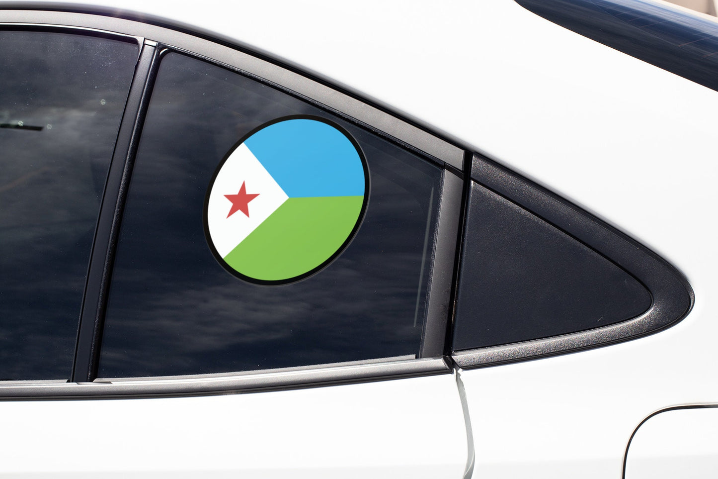 Djibouti Flag Circle Sticker Decal
