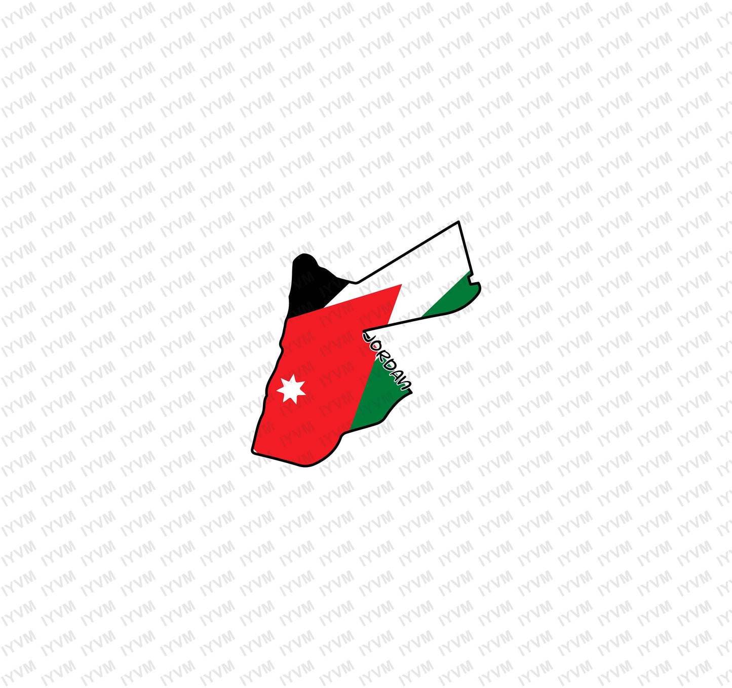 Jordan Map Iron On Heat Transfer Vinyl HTV / Hashemite Kingdom of Jordan / الله، الوطن، الملك / Amman /