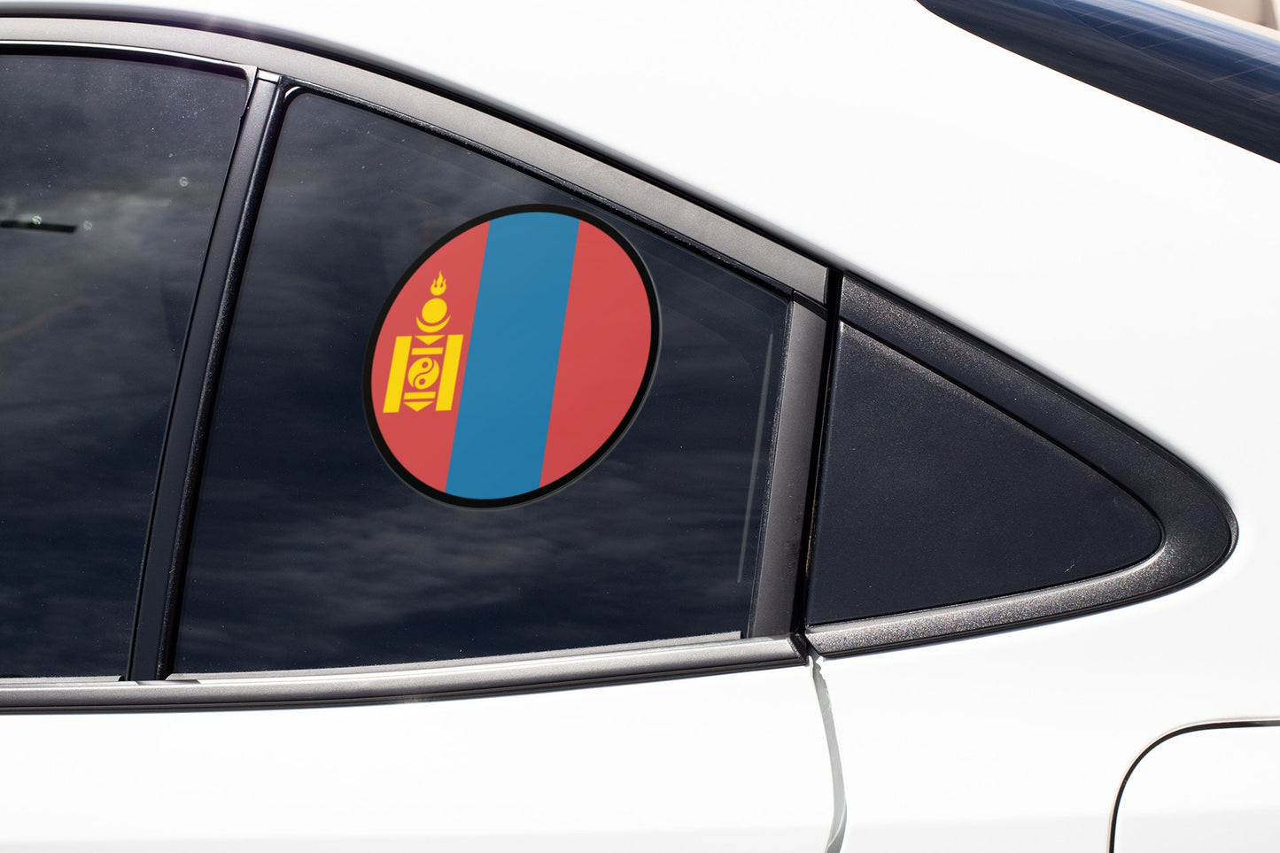 Mongolia Flag Circle Sticker Decal