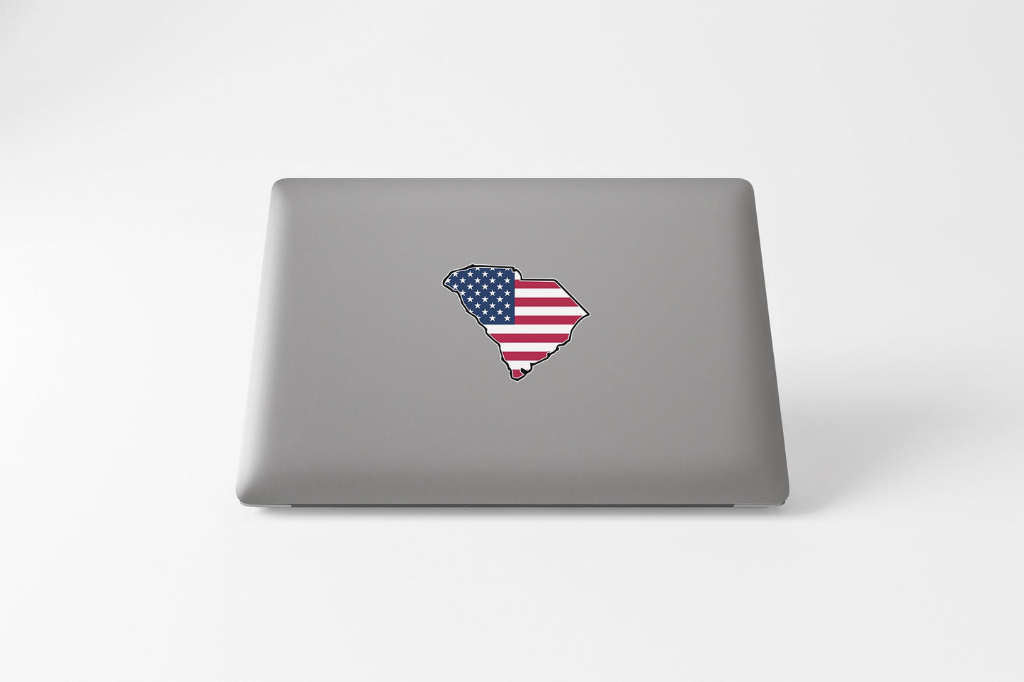 a laptop with the shape of the united states of america on it