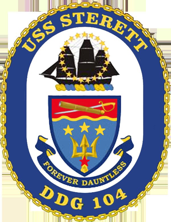 USS Sterett DDG-104 Badge Iron On Heat Transfer Vinyl HTV Arleigh Burke Class Destroyer