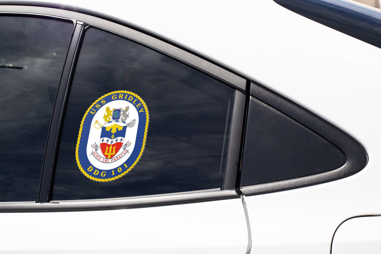 USS Gridley DDG-101 Badge Sticker Decal Arleigh Burke Class Destroyer Car Sticker Bumper Sticker for Car Emblem