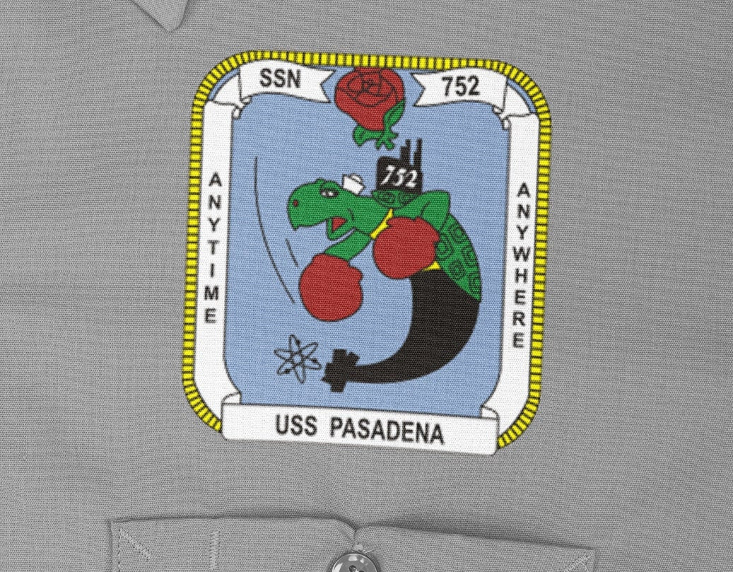 USS Pasadena SSN-752 Badge Iron On Heat Transfer Vinyl HTV Los Angeles Class Attack submarine