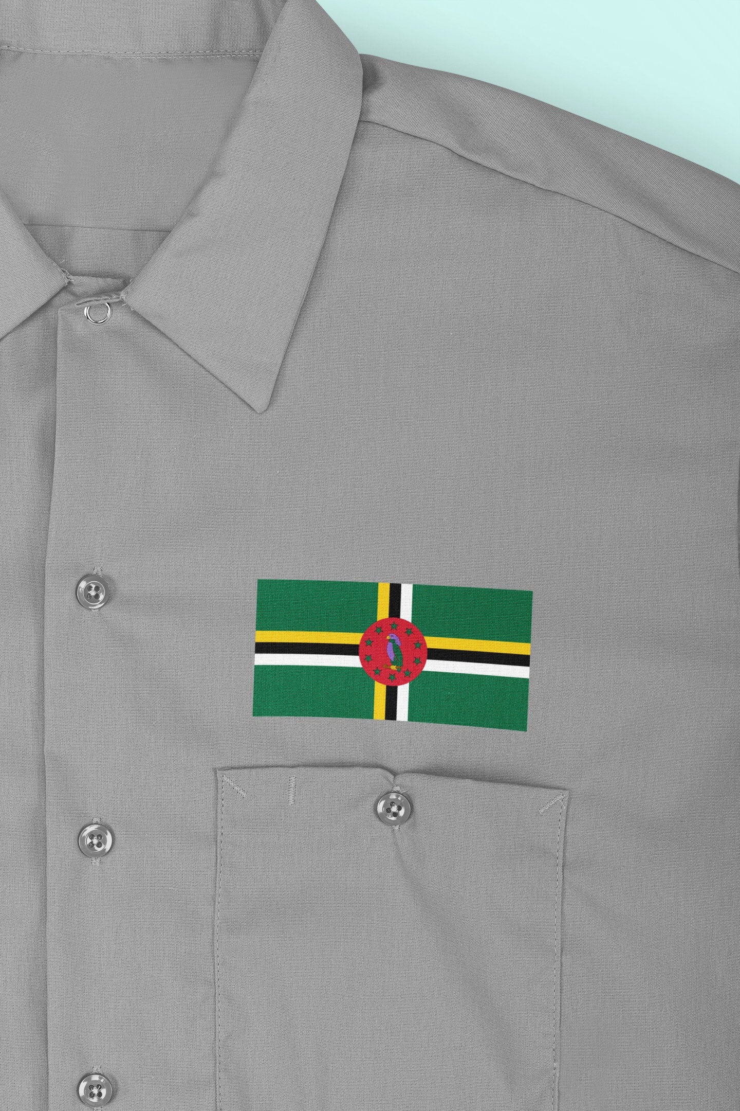 Dominica Flag Iron On Heat Transfer Vinyl HTV / Commonwealth of Dominica / Apres Bondie, C'est La Ter / Roseau