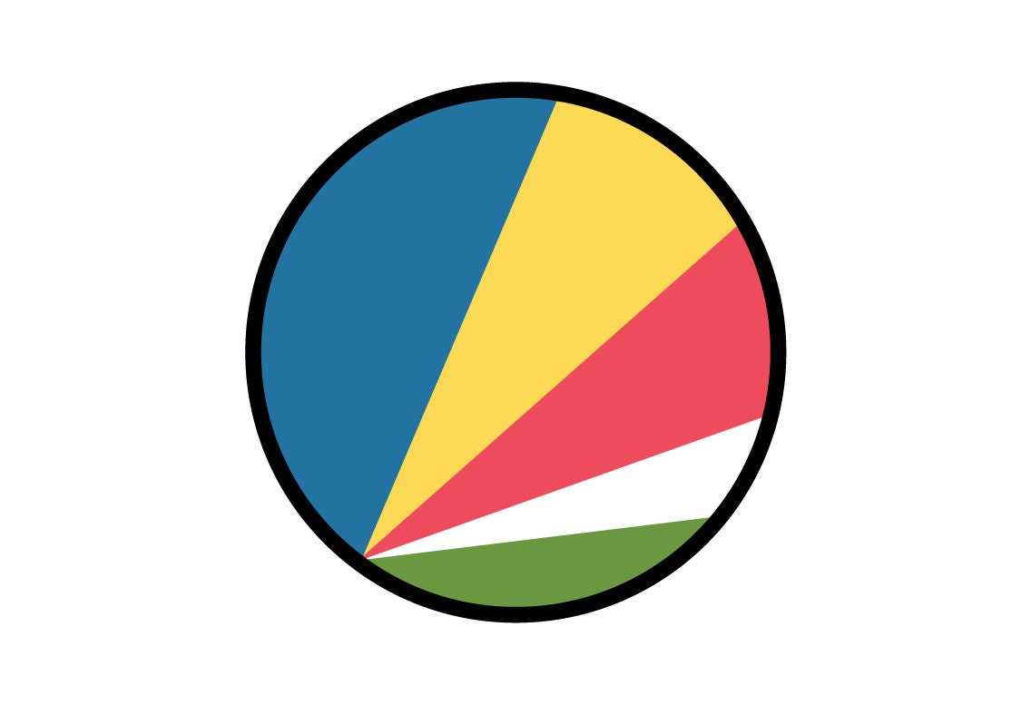 Seychelles Flag Circle Sticker Decal