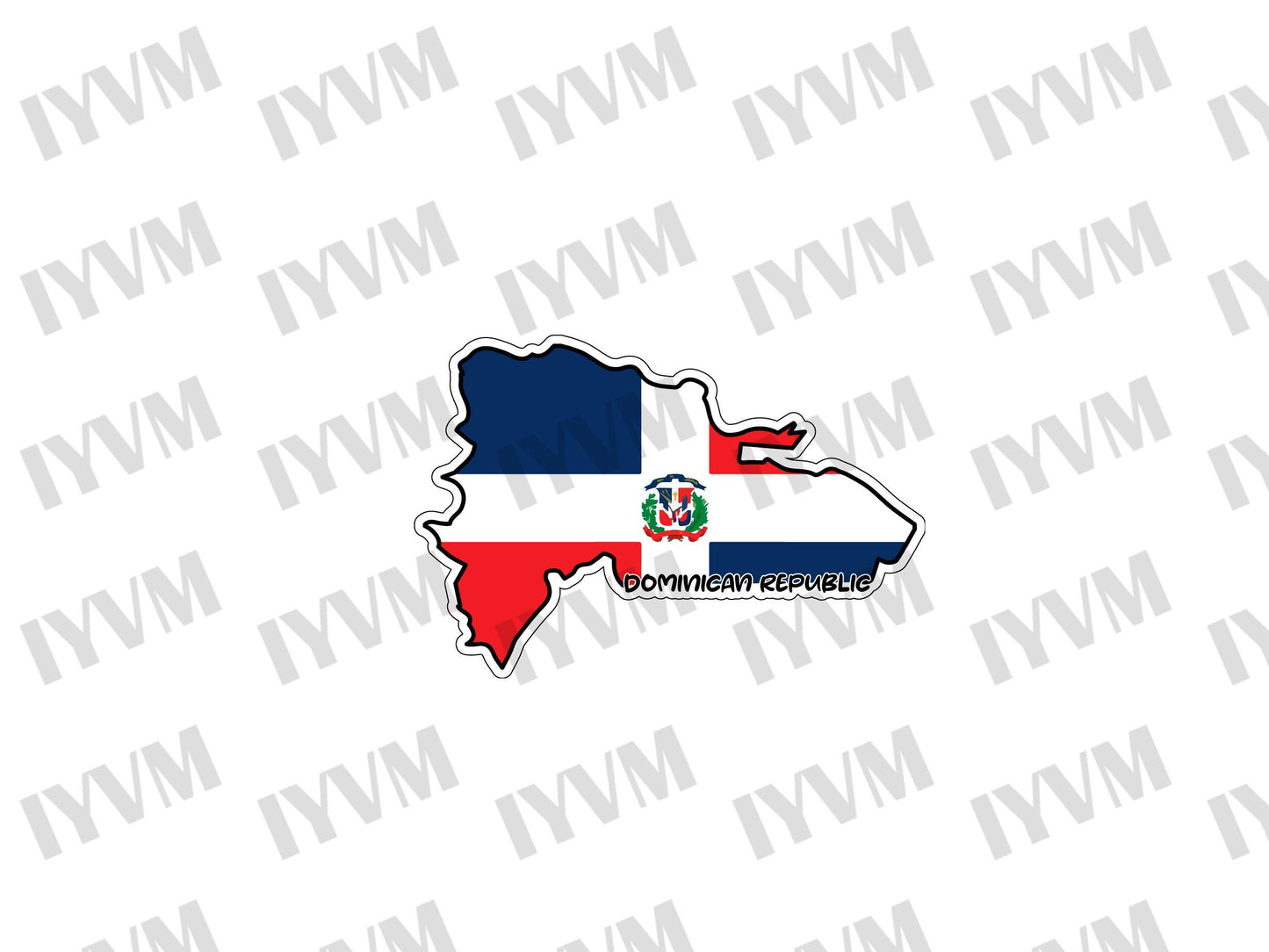 Dominican Republic Map Flag Sticker Decal / República Dominicana / Dios, Patria, Libertad / Santo Domingo