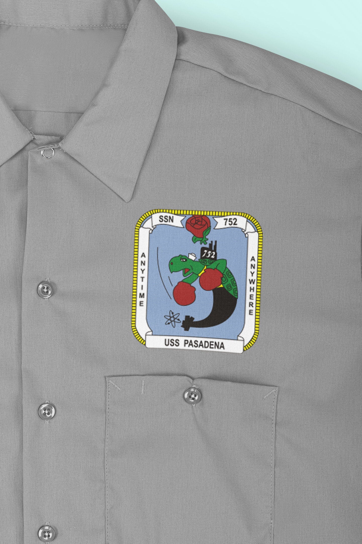 USS Pasadena SSN-752 Badge Iron On Heat Transfer Vinyl HTV Los Angeles Class Attack submarine