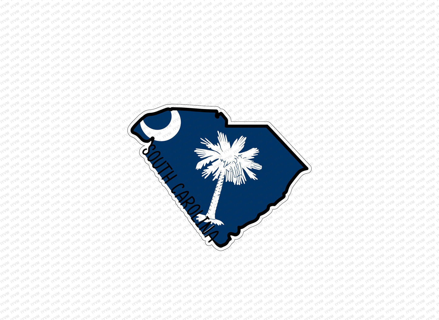 State of South Carolina Map Flag Sticker Decal  USA South Carolina State  Columbia  The Palmetto State  Iodine Products State