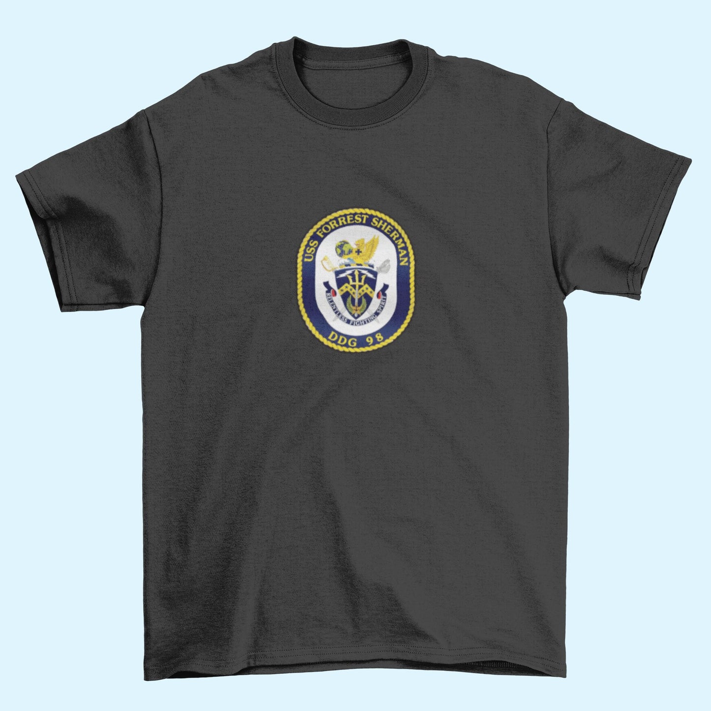 USS Forrest Sherman DDG-98 Badge Iron On Heat Transfer Vinyl HTV Arleigh Burke Class Destroyer