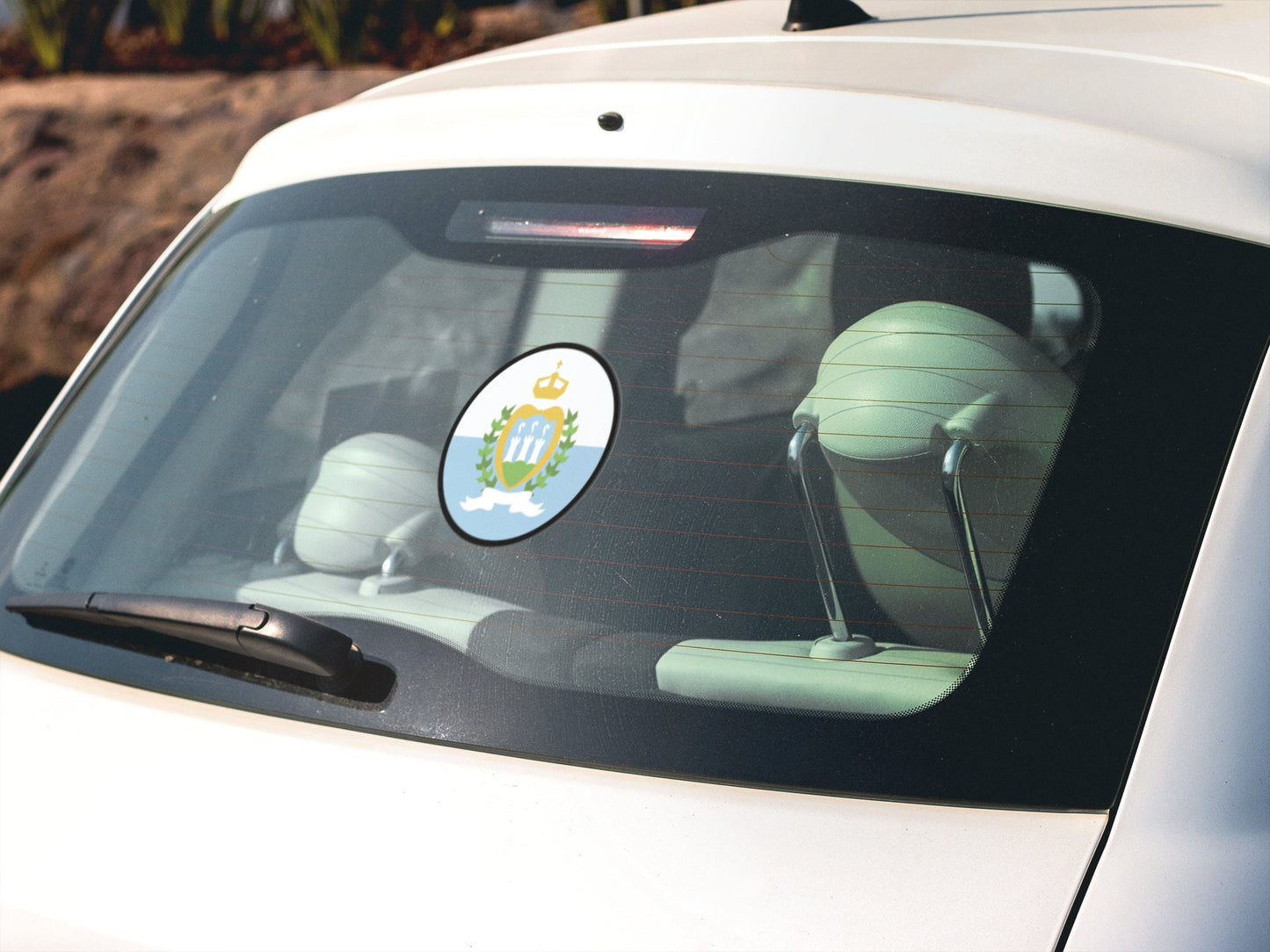 San Marino Flag Circle Sticker Decal