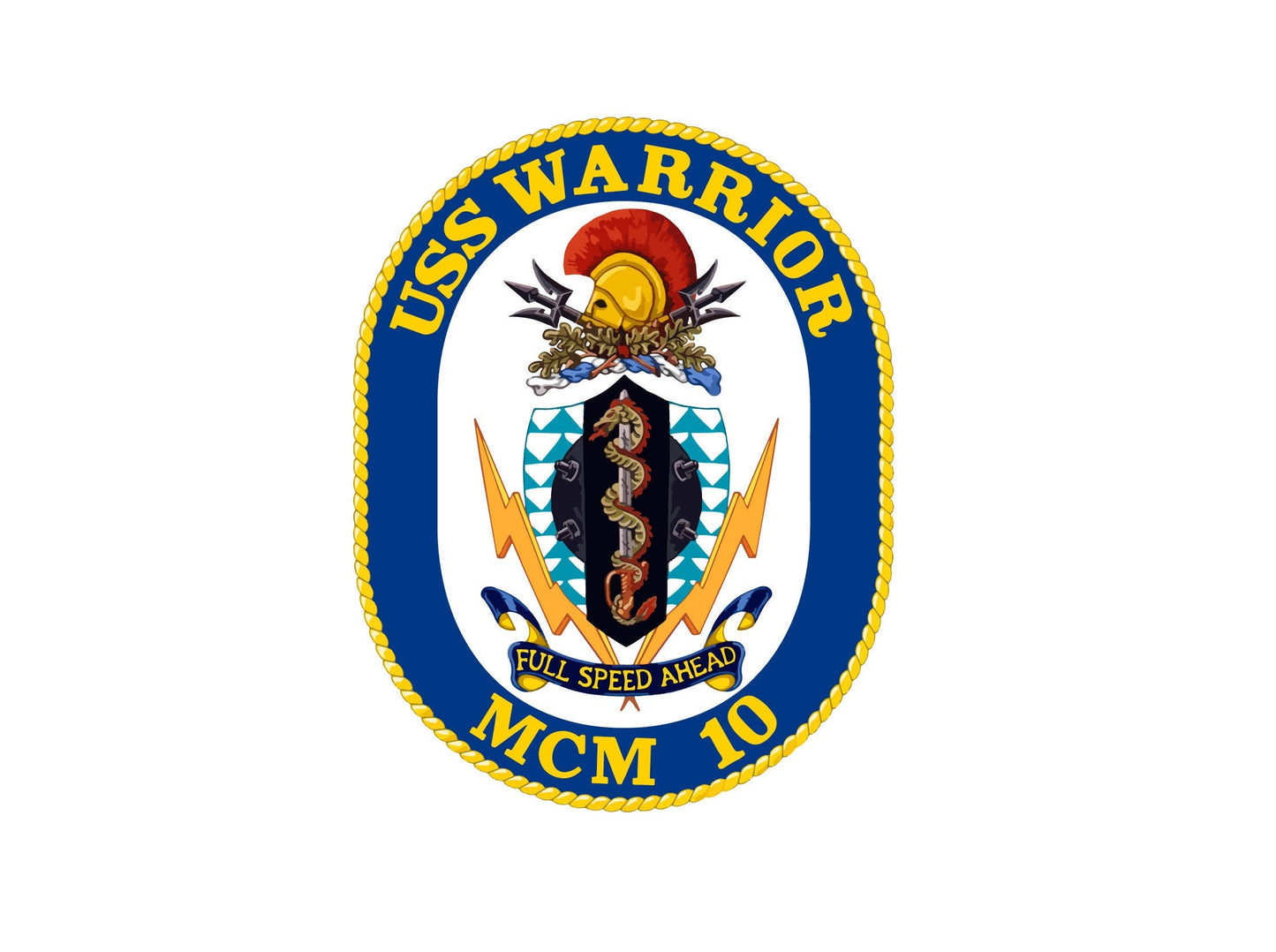 USS Warrior MCM-10 Badge Sticker Decal Avenger Class Mine countermeasures ship Car Sticker Bumper Sticker for Car Emblem
