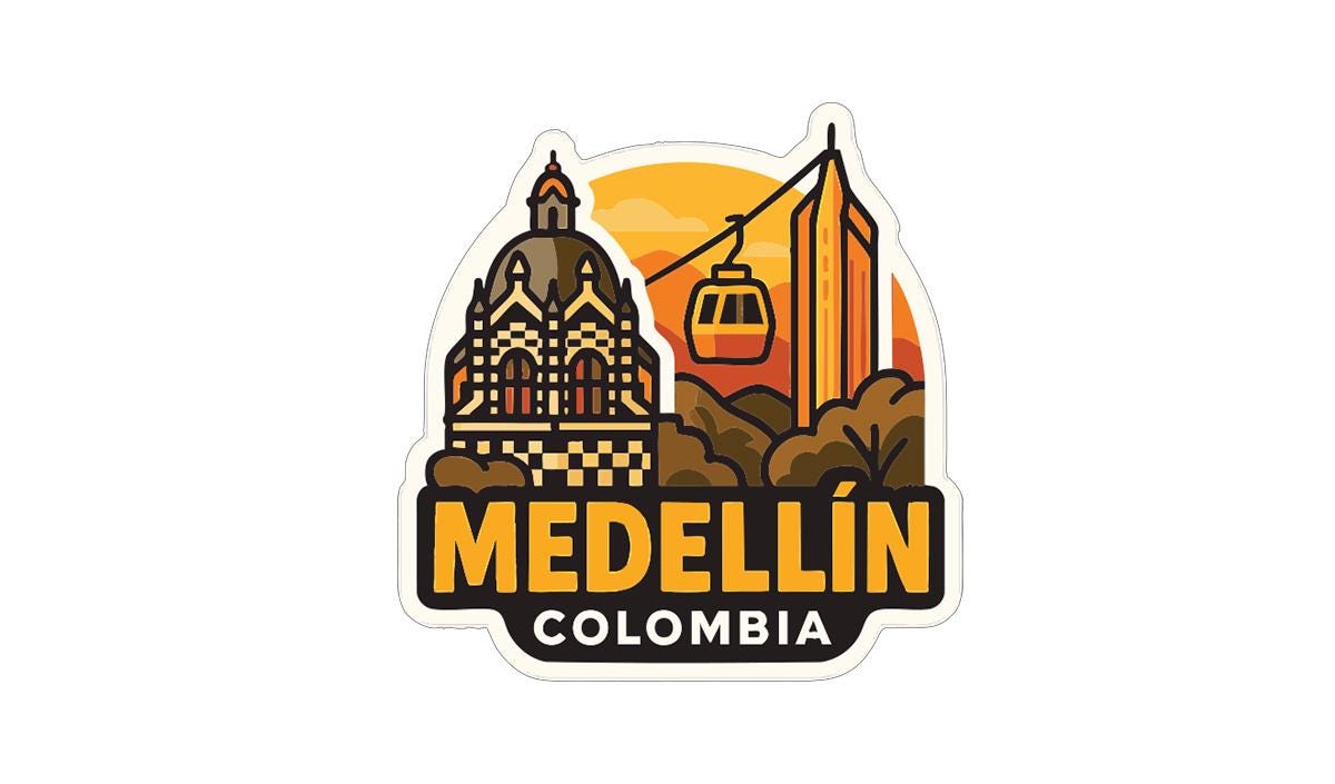 a sticker or logo for Medellín, Colombia.