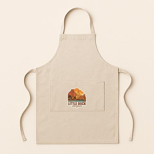 A beige apricot with a logo on the front pocket.