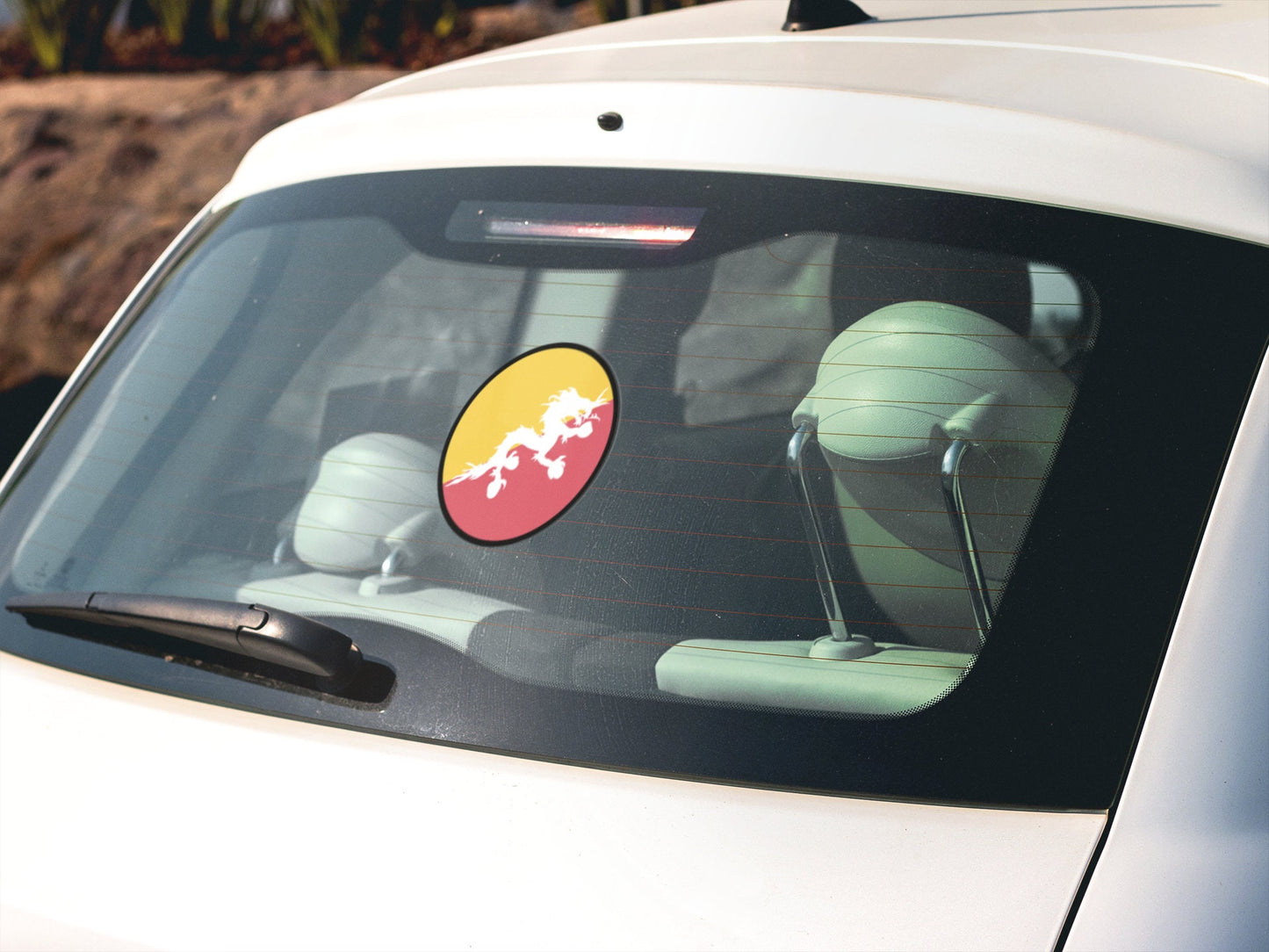 Bhutan Flag Circle Sticker Decal