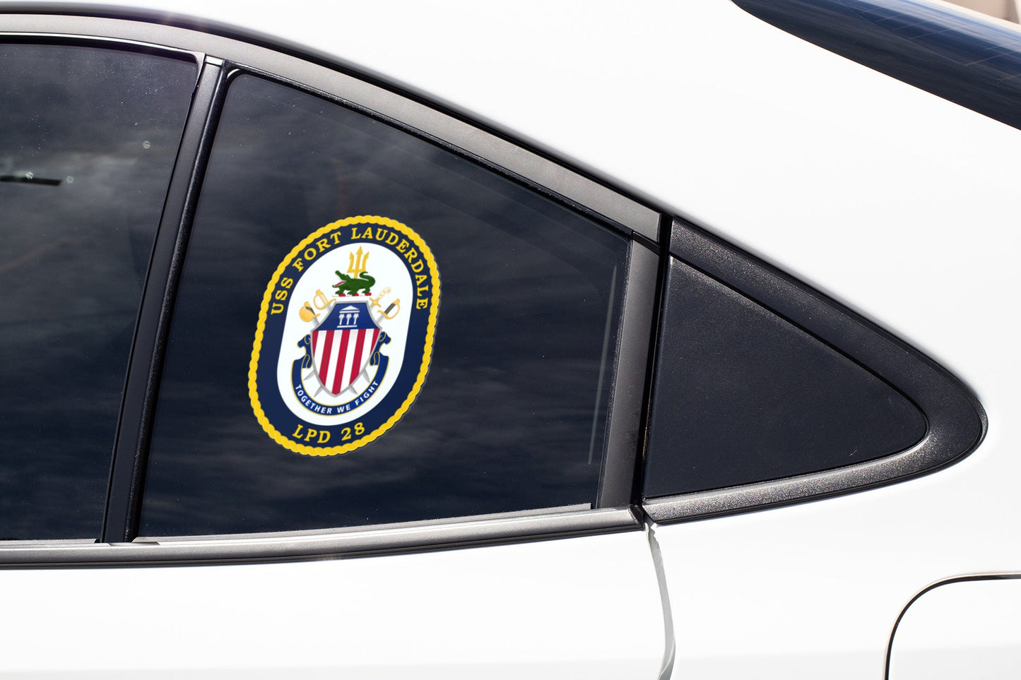 USS Fort Lauderdale LPD-28 Badge Sticker Decal Freedom-class littoral combat ship Car Sticker Bumper Sticker for Car Emblem