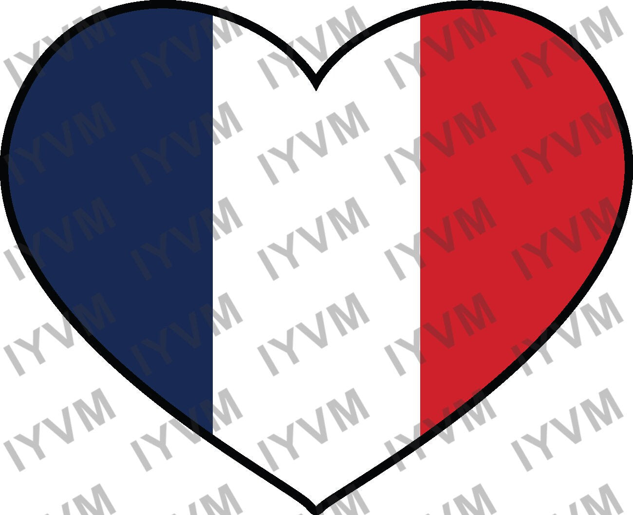 France Flag Heart Sticker Decal / French Republic / Paris / French / Liberté, égalité, fraternité
