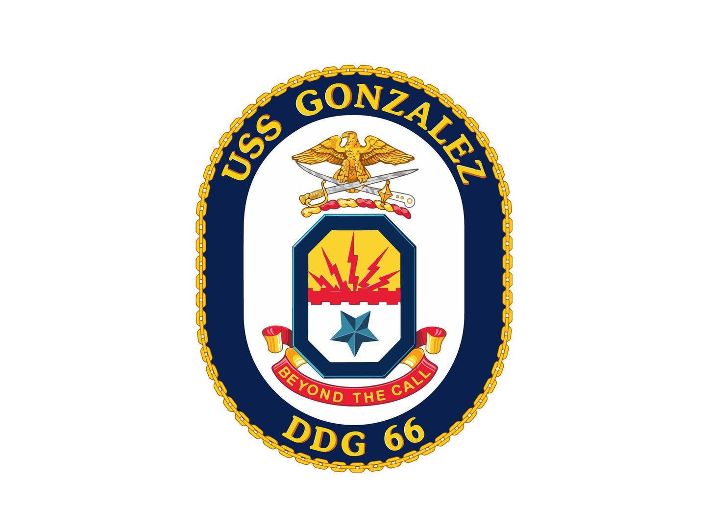 USS Gonzalez DDG-66 Badge Sticker Decal Arleigh Burke Class Destroyer Car Sticker Bumper Sticker for Car Emblem