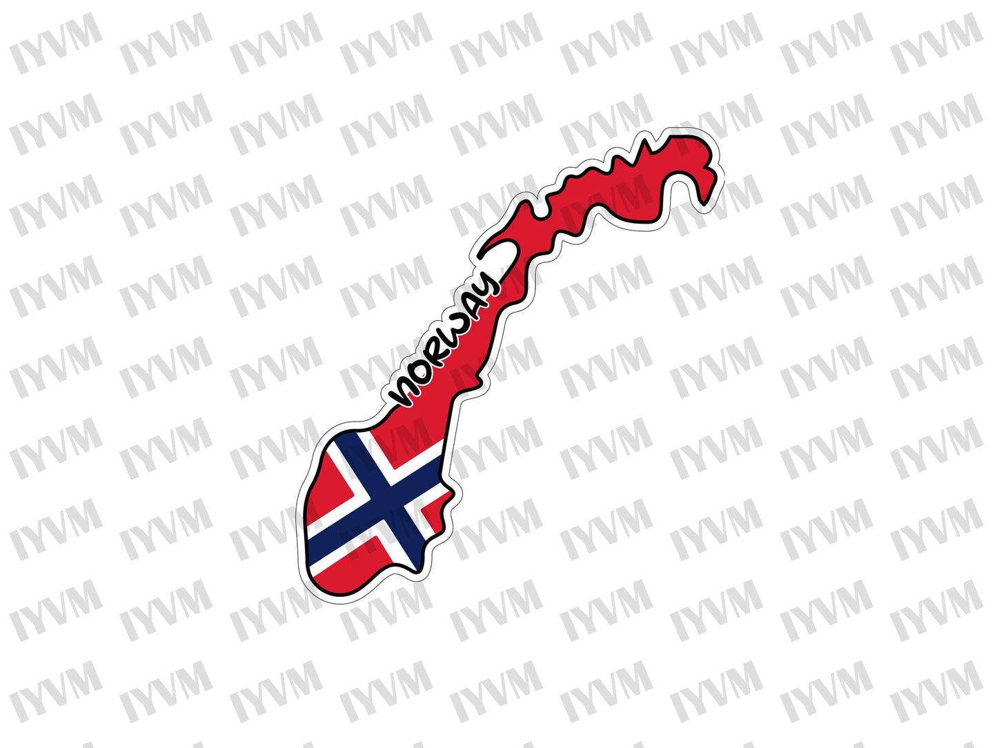 Norway Map Flag Sticker Decal / Norwegian / Kingdom of Norway / Oslo