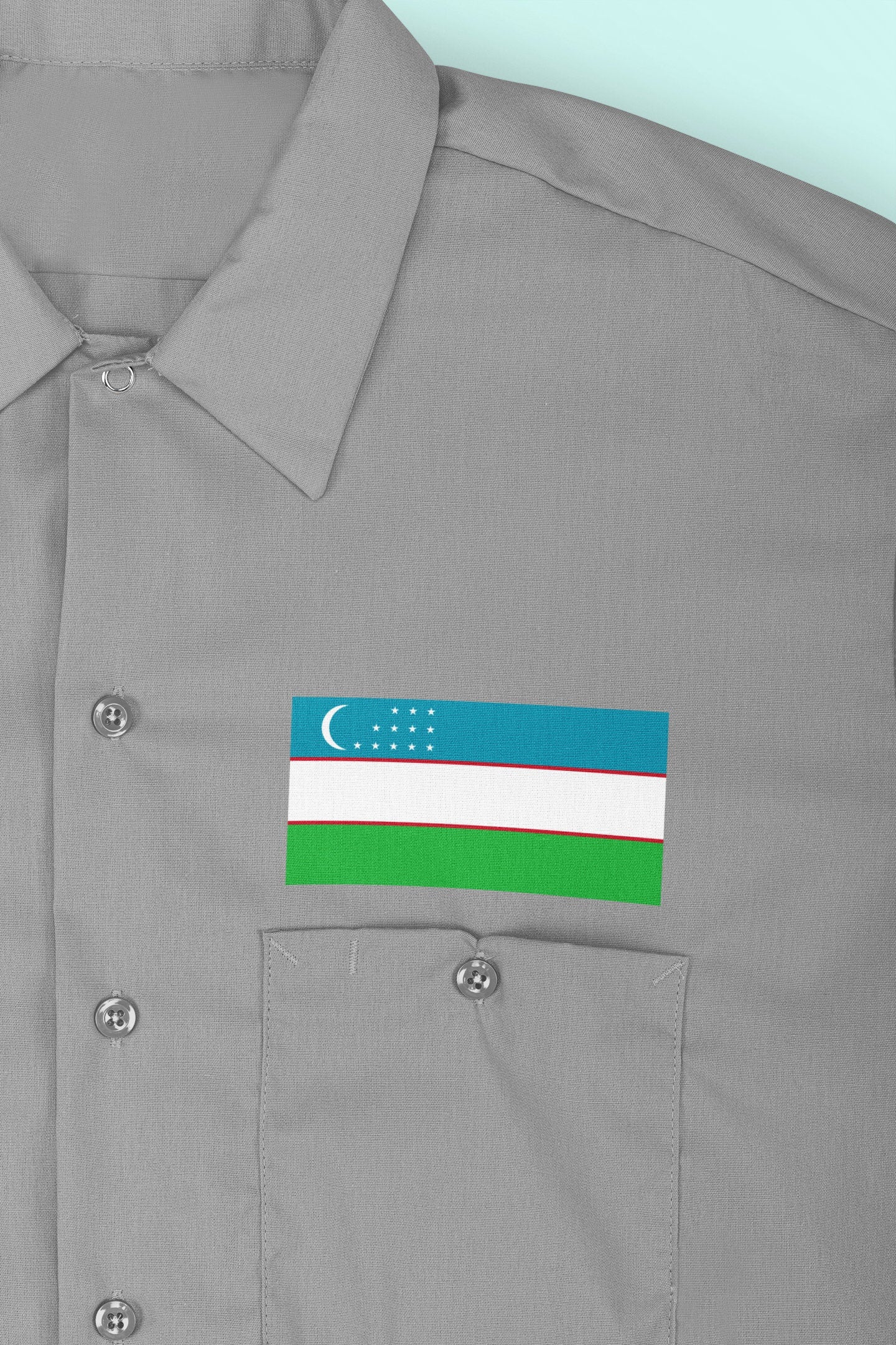 Uzbekistan Flag Iron On Heat Transfer Vinyl HTV / Republic of Uzbekistan / Tashkent / Uzbek / Uzbekistani