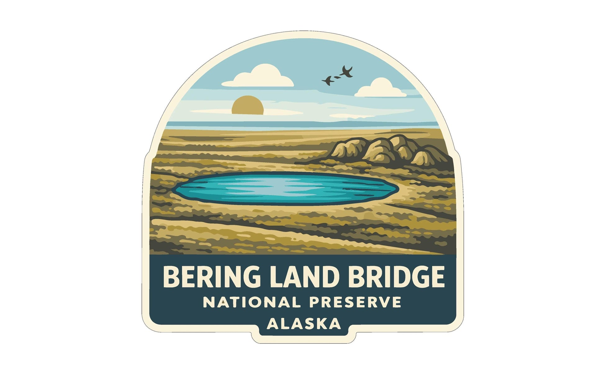 The image is a logo for the Bering Land Bridge National Preserve in Alaska.
