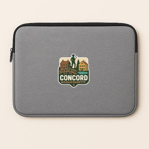 a gray laptop sleeve with a logo on it.