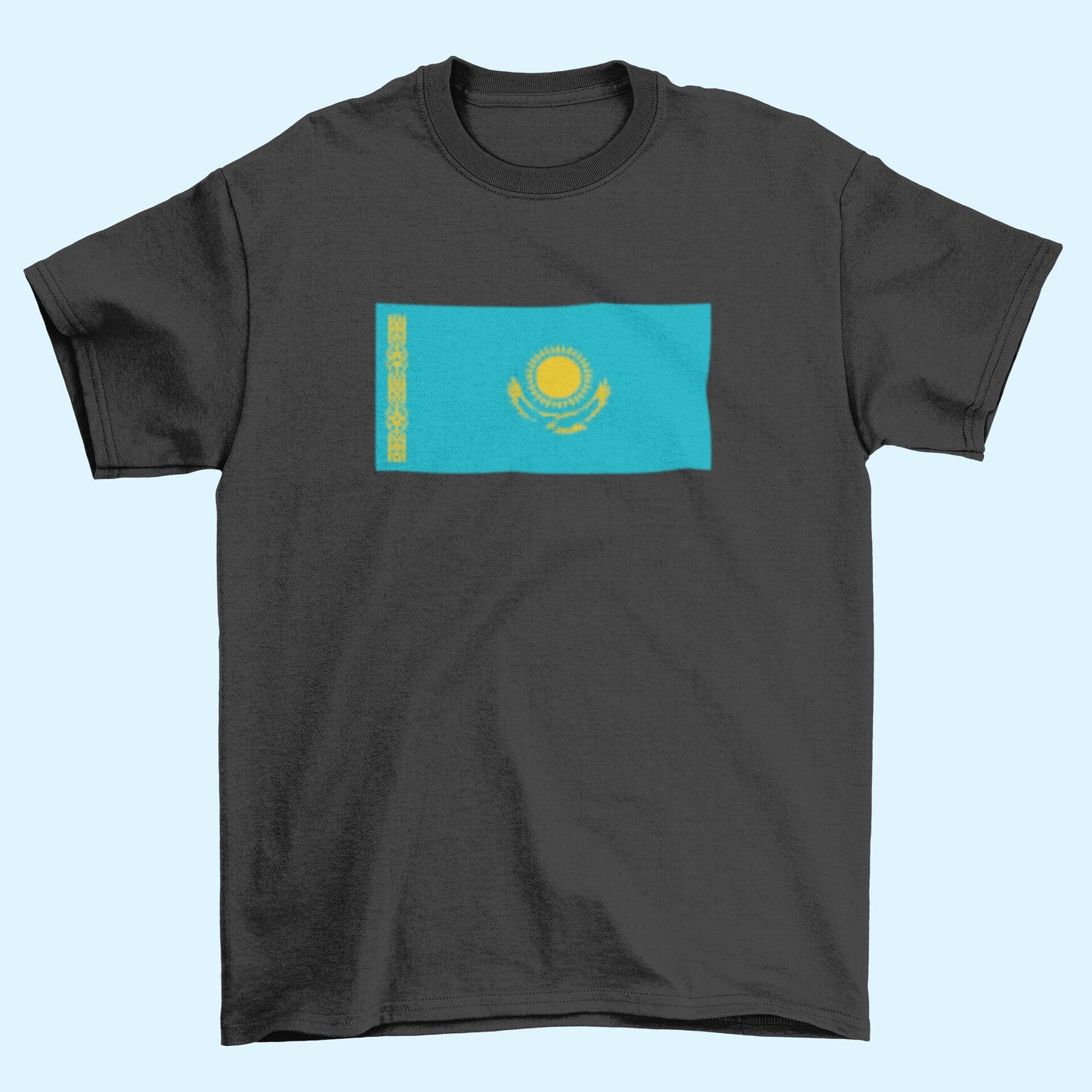 Kazakhstan Flag Iron On Heat Transfer Vinyl HTV / Republic of Kazakhstan / Қазақстан Республикасы / Nur-Sultan / Kazakh / Kazakhstani