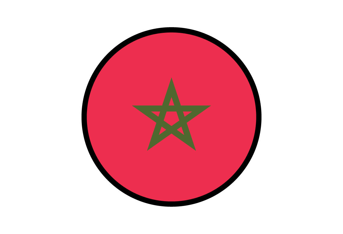 Morocco Flag Circle Sticker Decal