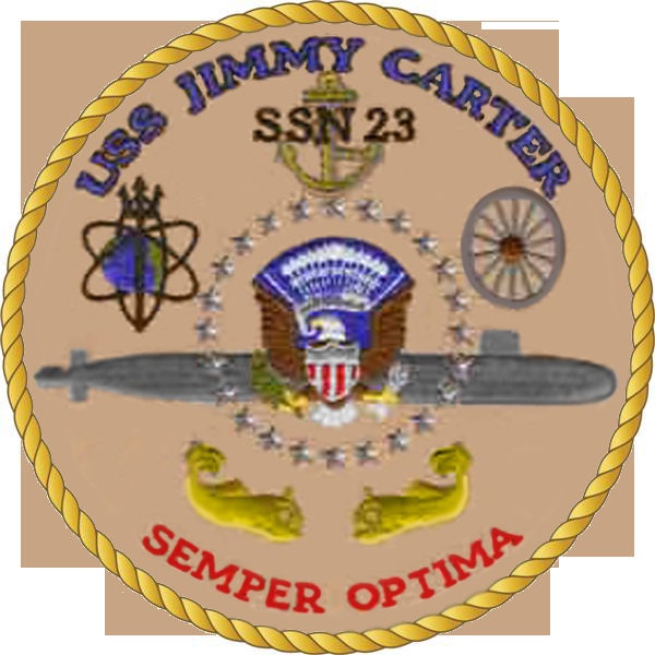 USS Jimmy Carter SSN-23 Badge Iron On Heat Transfer Vinyl HTV Seawolf Class Attack submarine