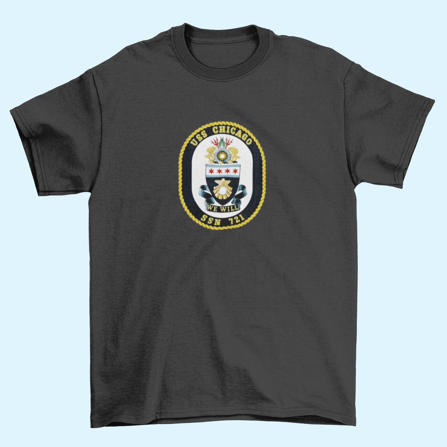 USS Chicago SSN-721 Badge Iron On Heat Transfer Vinyl HTV Los Angeles Class Attack submarine