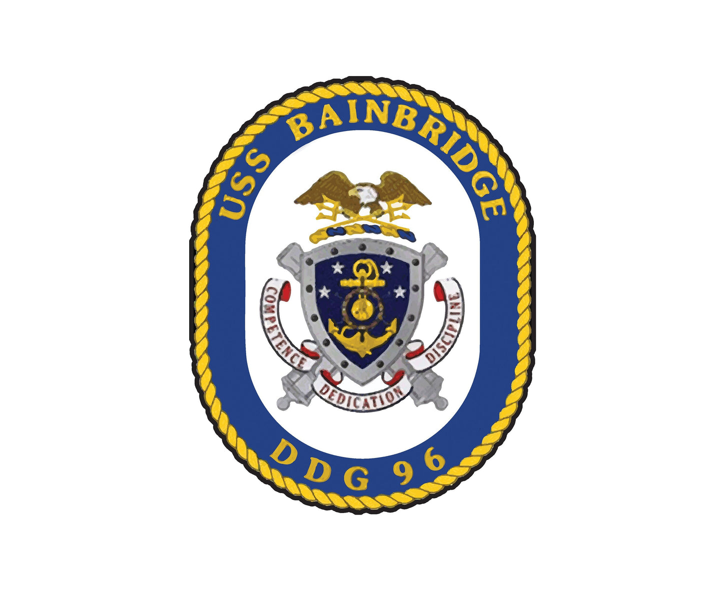 USS Bainbridge DDG-96 Badge Sticker Decal Arleigh Burke Class Destroyer Car Sticker Bumper Sticker for Car Emblem