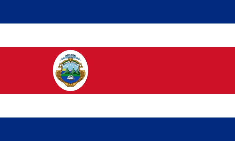 Costa Rica Flag Iron On Heat Transfer Vinyl HTV / Republic of Costa Rica / San José / Costa Rican