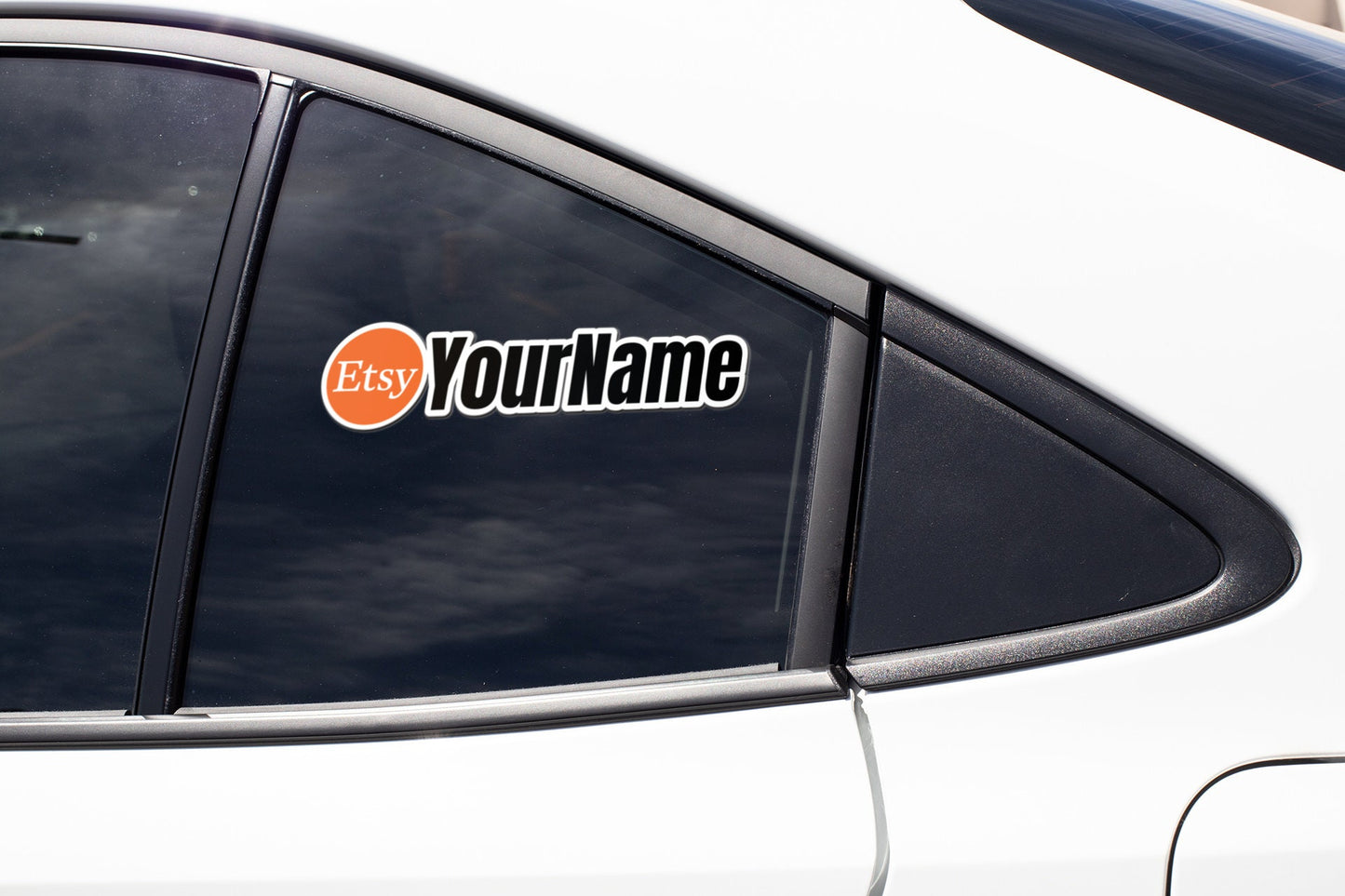 Personalized Etsy Username Sticker Decal Marketplace Social Media Handle User ID Sticker Tag